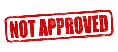 Metin içeren pul içeriden onaylanmadı, vektör illüstrasyonu