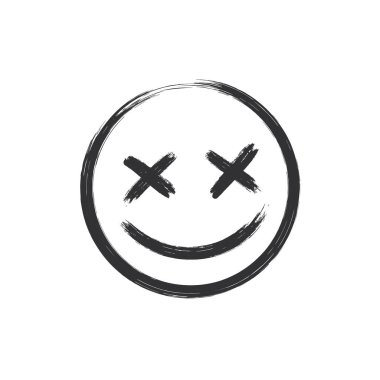 Vektör Illustration Çılgın Korkunç Fırça Vuruşu Gülümse.