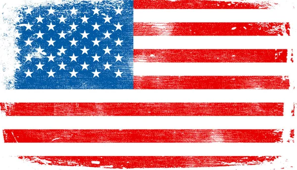 Illustration der USA-Flagge im Vintage-Stil. Vector amerikanische Flagge auf Grunge-Textur — Stockvektor