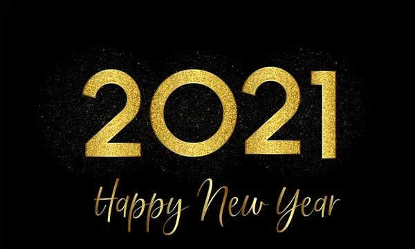 2021 New Year Golden Number Golden Particle Effect Background Illustration — Stock Vector