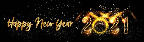 Yeni yılınız kutlu olsun 2021 Posterleri Altın Işık Arkaplan Metin Arkaplan Vektör İllüstrasyonu - Altın Işık İllüstrasyonlu Mutlu Yeni Yıl 2021 Banner İllüstrasyonu - Yeni Yıl 2021