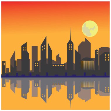 Doğal manzara arka plan oluşturma vektör illüstrasyonu renkli düz tasarım duvar kağıdı