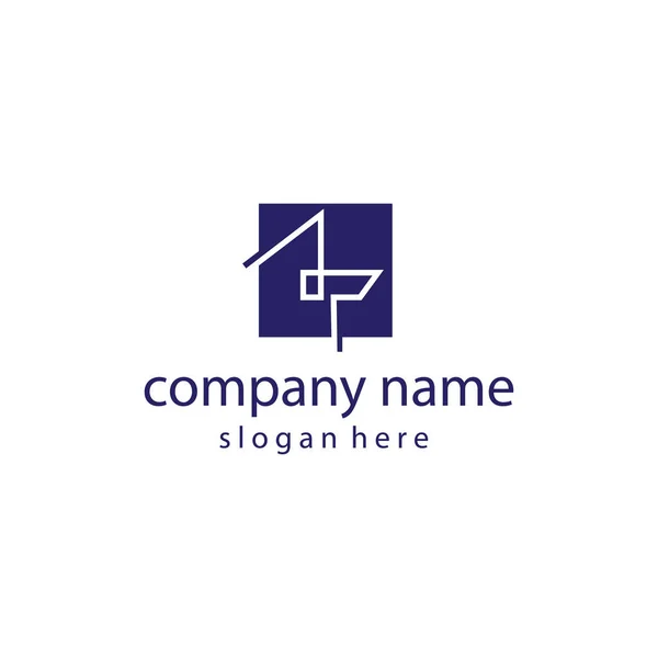 Carta Linha Criativa Edifício Logotipo Com Modelos Cores Para Venda — Vetor de Stock