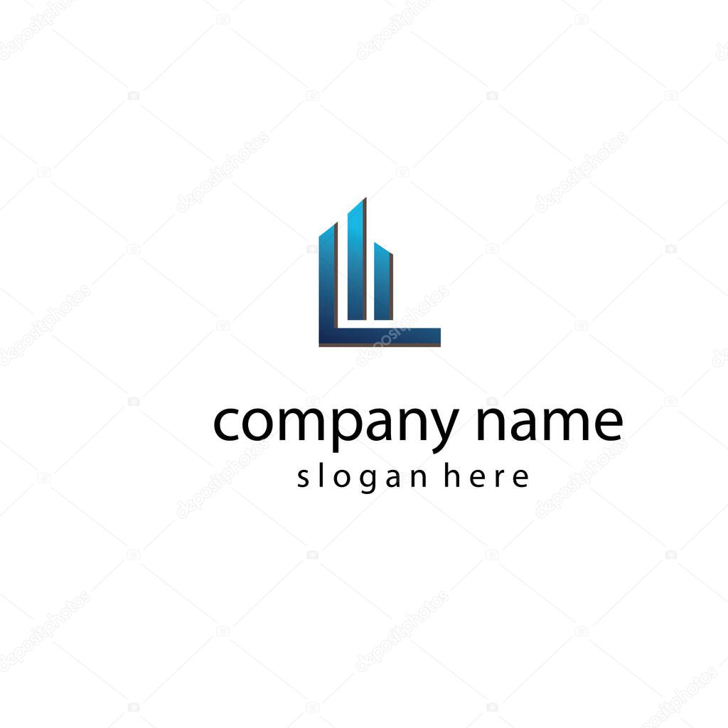 letter l creative building logo with color templates for sale. vector design illustration