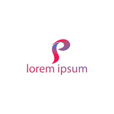 P harfi logosu, modern yaratıcı, renkli illüstrasyon, vektör tasarımı