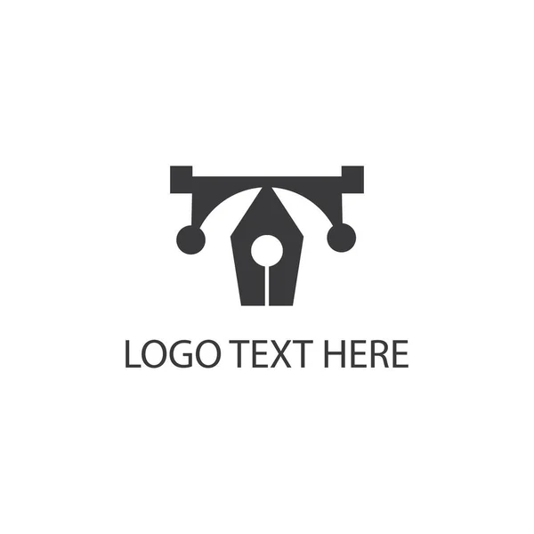 Letter Creative Logo Illustration Pen Design Template Vector — Archivo Imágenes Vectoriales