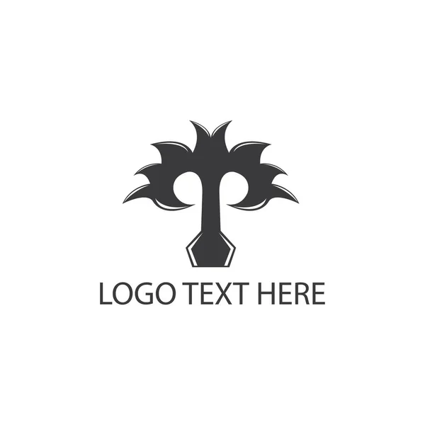 手紙T創造的なロゴイラストブラックデザインテンプレートベクトル — ストックベクタ