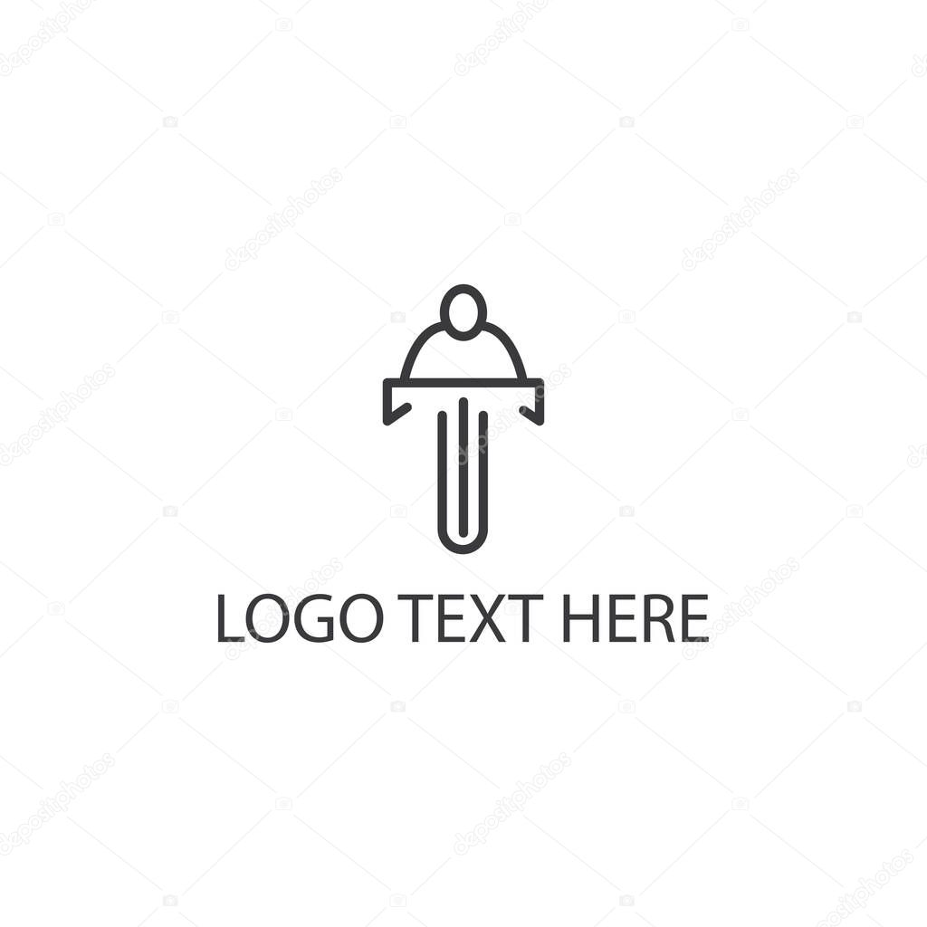 Letter t creative logo illustration cycling line design vector template