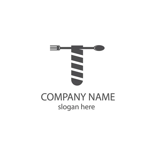 Letter Logo Spoon Fork Vector Design Template — Vector de stock