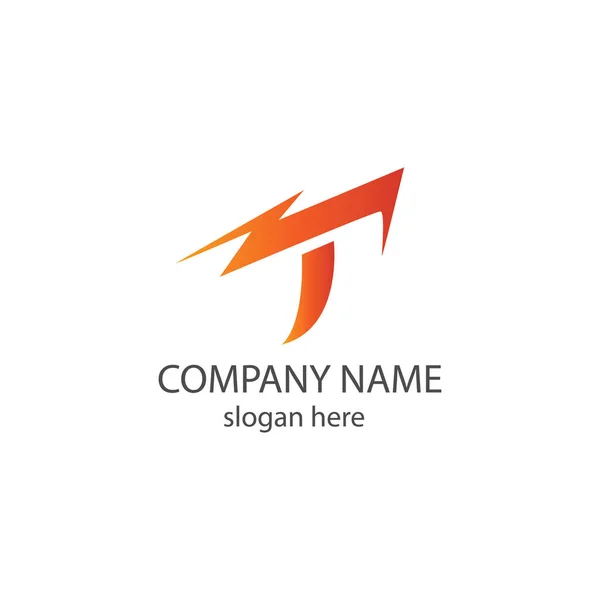 Logo Foudre Couleur Créative Illustration Initiales Vecteur Design Entreprise Symbole — Image vectorielle