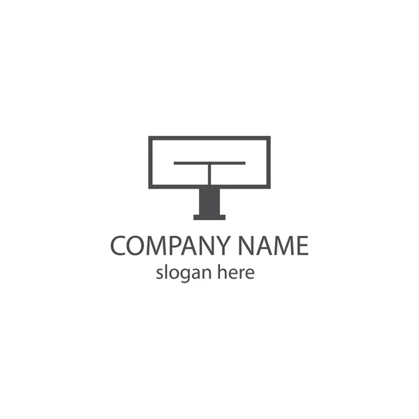 Ícone Linha Simples Televisão Sinal Símbolo Empresa Design Vetorial Inicial — Vetor de Stock