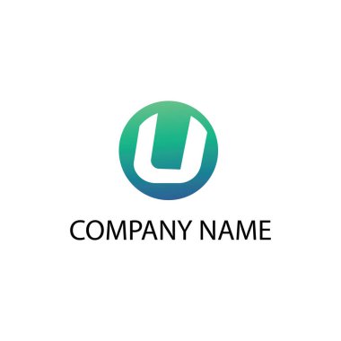 harf u logo illüstrasyon çemberi soyut modern tasarım vektör şablonu rengi