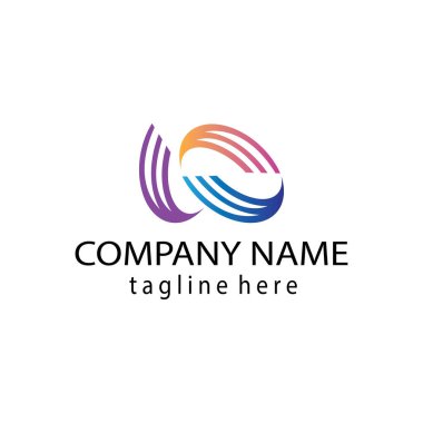 w harfi logosu, renkli tasarımı olan modern illüstrasyon, vektör