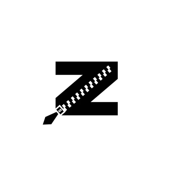 Letra Logo Diseño Cremallera Negro Ilustración Vectorial — Vector de stock