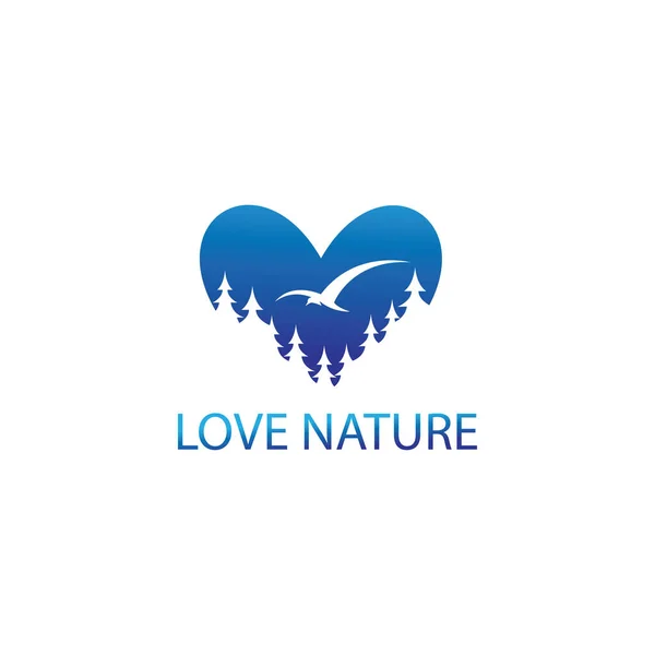 Love Nature Logo Simple Color Vector Illustration Design — Stockový vektor