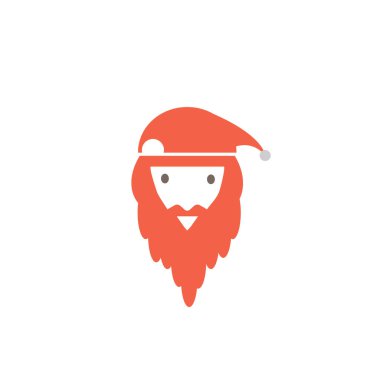 Noel karakteri yüz logosu çizimi soyut tasarım şablonu vektör rengi