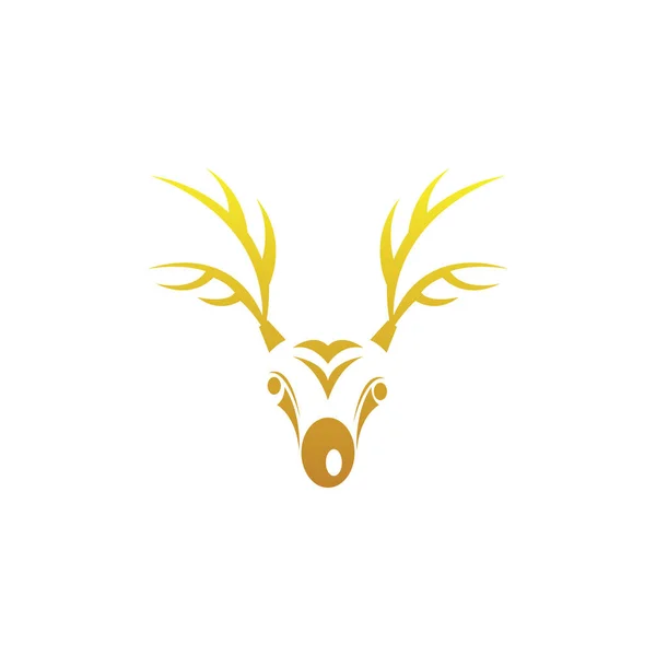 鹿の頭のロゴクリエイティブカラーベクトルイラストクリスマスシンボルデザイン — ストックベクタ