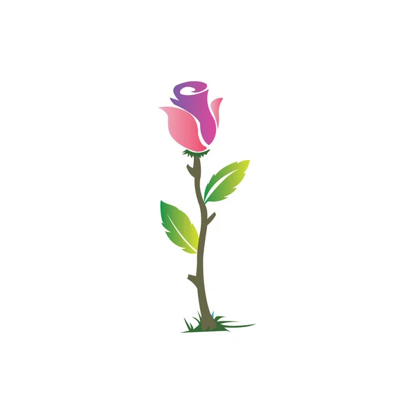 Branche Fleur Icône Design Coloré Naturel Vecteur — Image vectorielle