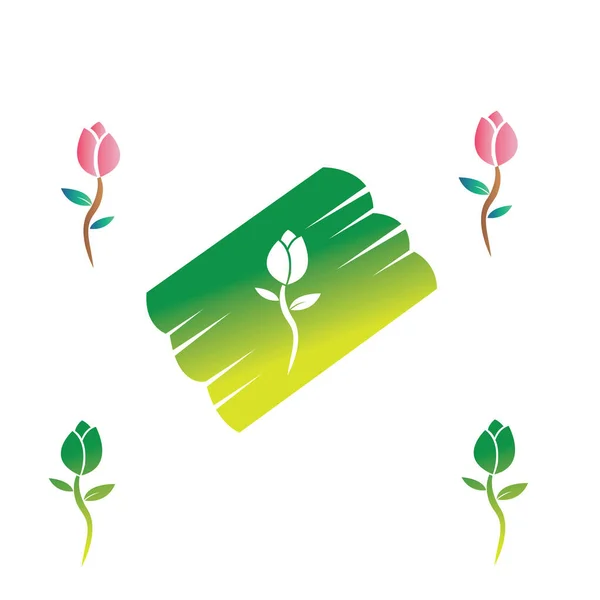 Logo Fleur Illustration Abstraite Simple Avec Couleur Fond Conception Vectorielle — Image vectorielle
