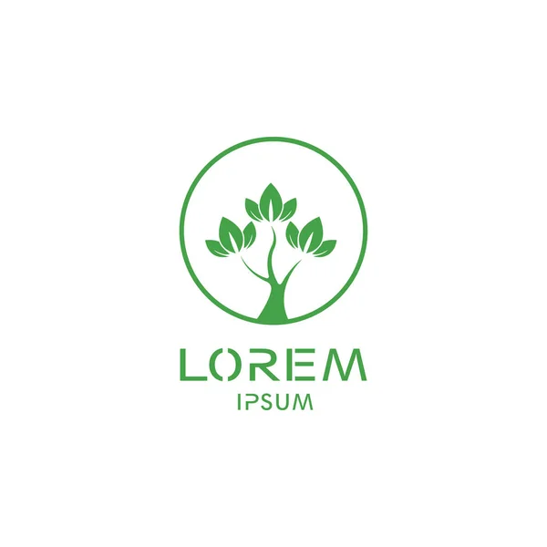 Logo Farm Green Leaf Seed Design Vector Illustration Natural — Stock Vector