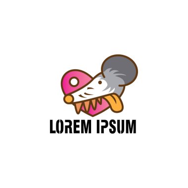 Renk hatlı vektör tasarım şablonlu fare logosu yaratıcı illüstrasyonuName