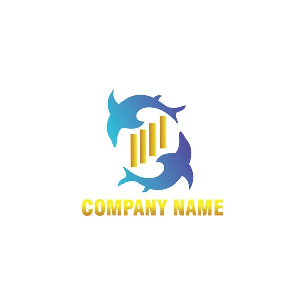 Logotipo Tubarão Criativo Empresa Cor Ilustração Design Vetor — Vetor de Stock