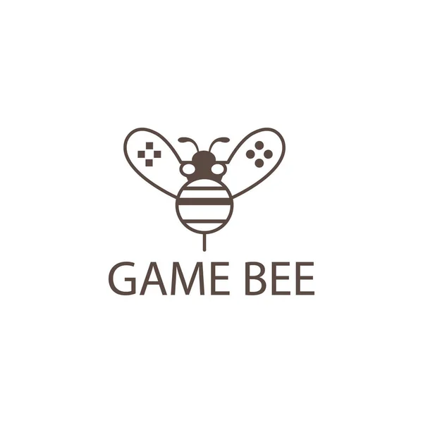 Biene Logo Illustration Spiel Linie Design Vektor Vorlage — Stockvektor