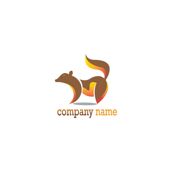 Esquilo Logotipo Cor Ilustração Modelo Design Vetor Clip Arte — Vetor de Stock