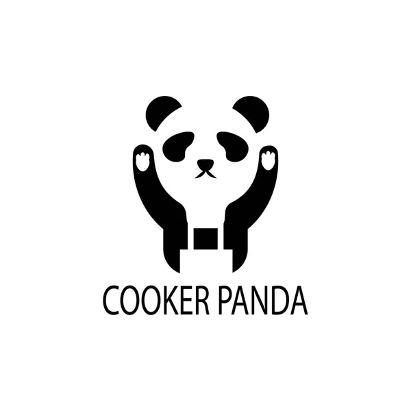 Logo Panda Creativo Disegno Astratto Vettoriale Illustrazione — Vettoriale Stock