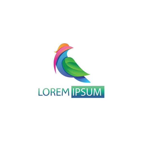 kuş logosu vektör illüstrasyonu renkli derecelendirme tasarımı