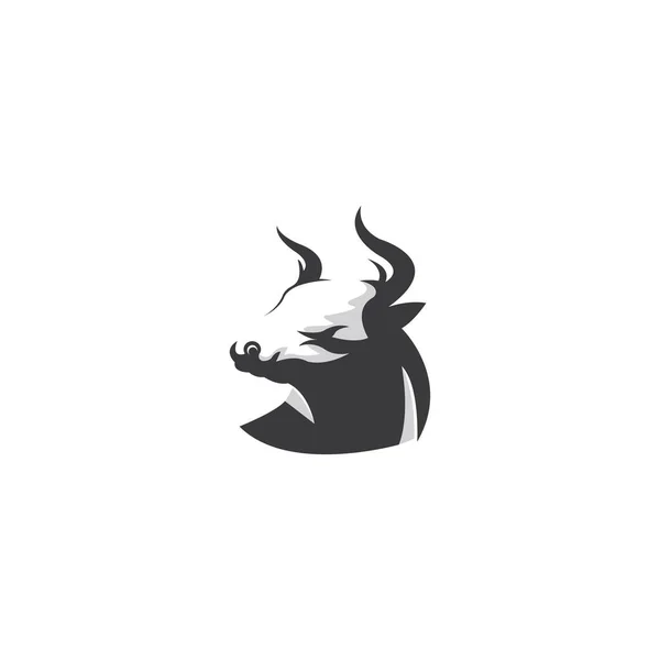 Bullen Kopf Logo Illustration Design Vektor Vorlage — Stockvektor