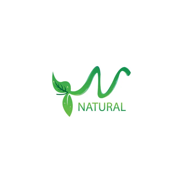 Buchstabe Logo Natur Farbe Illustration Blatt Design Vektor — Stockvektor