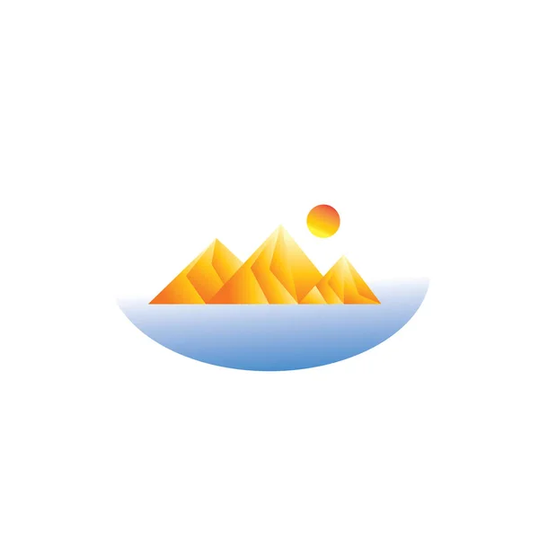 Montanha Logotipo Cor Gradiente Design Vetor Ilustração — Vetor de Stock