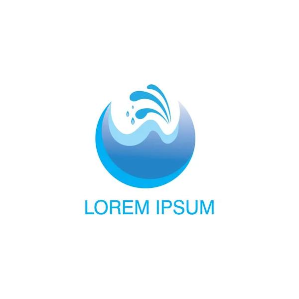 Kreis Logo Farbe Illustration Von Meerwasser Wellen Vektor Design — Stockvektor