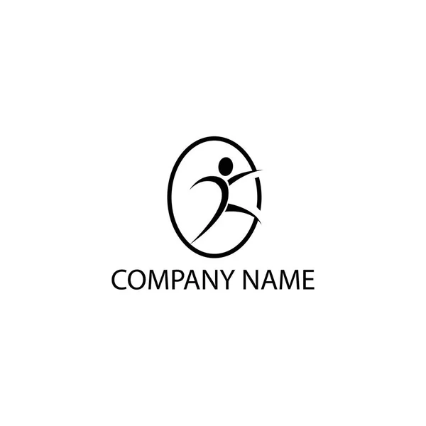 Correndo Logotipo Ilustração Círculo Modelo Vetor Design — Vetor de Stock