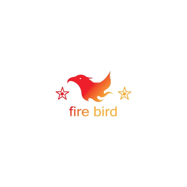 Φωτιά Πουλί Λογότυπο Διάνυσμα Εικονογράφηση Χρώμα Σχεδιασμό — Διανυσματικό Αρχείο