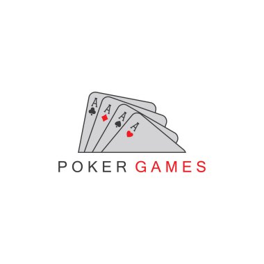 Poker kartı logosu renk tasarım şablonu vektörü