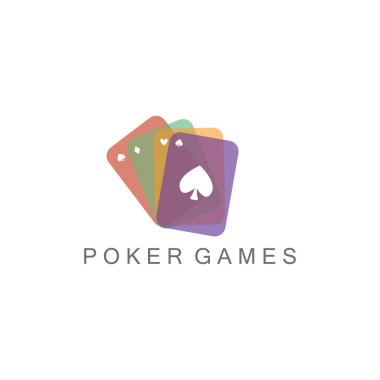 Poker kartı logosu renk tasarım şablonu vektörü