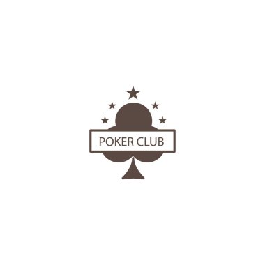 Poker logosu soyut vektör amblemi tasarımı çizimi