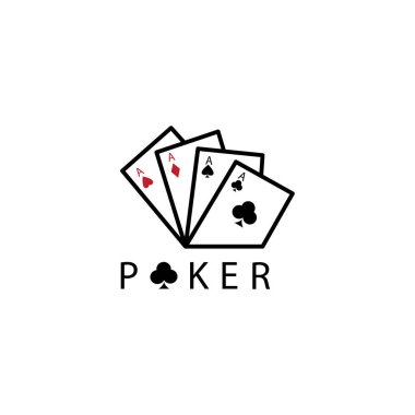 Poker logo illüstrasyon kartı tasarım şablonu vektörü