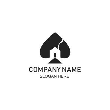 Poker logo home design vector illustration clipart