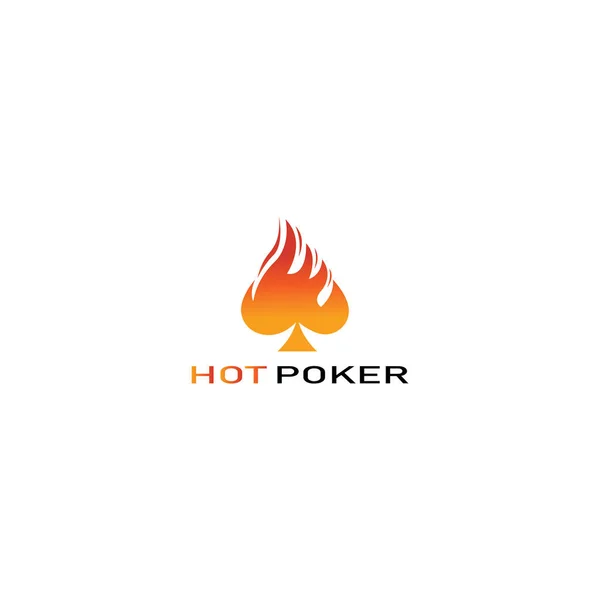 Poker Logo Vector Illustration Color Fire Design — Stock Vector