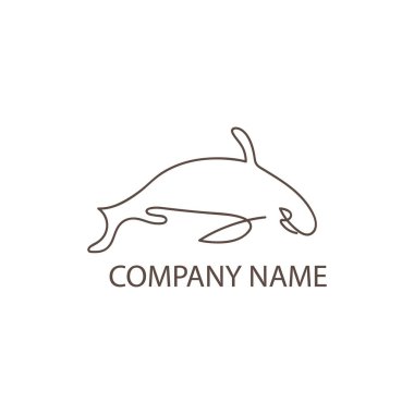 yunus logosu basit tek çizgi tasarım çizim vektör şablonu