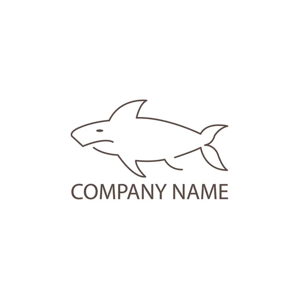 Logótipo Tubarão Desenho Simples Modelo Ilustração Vetorial — Vetor de Stock