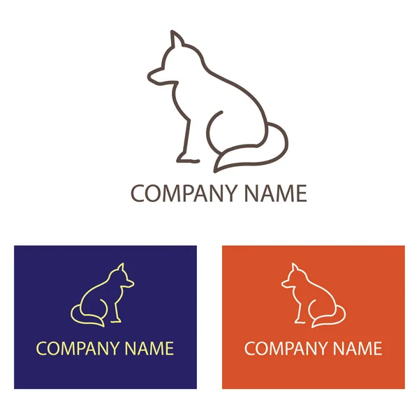 Logotipo Cão Linha Simples Ilustração Modelo Marca Design Vetor — Vetor de Stock