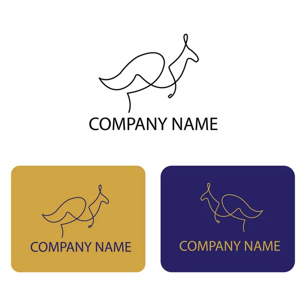 Logotipo Canguru Simples Uma Linha Modelo Ilustração Vetorial Design Marca — Vetor de Stock