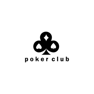 Poker logosu çizimi soyut şablon tasarım vektörü