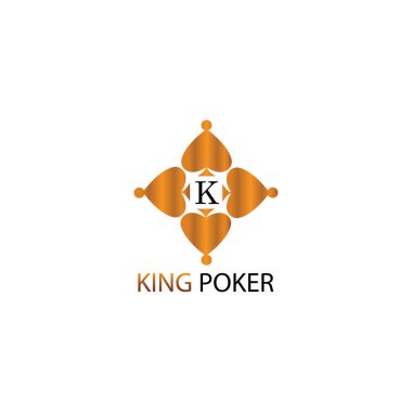 Poker logosu k baş harfleri vektör tasarımı