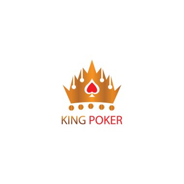 taç logosu yaratıcı renk illüstrasyon poker kralı tasarım vektörü