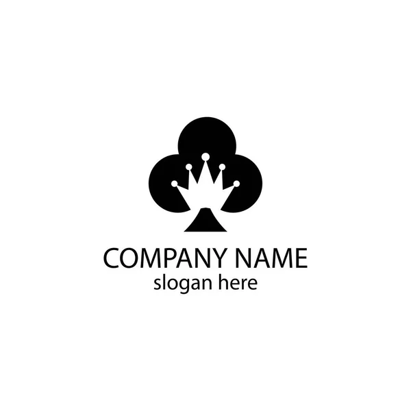 Poker Logo Illustration Couronne Abstrait Vecteur Conception Modèle Signe Symbole — Image vectorielle